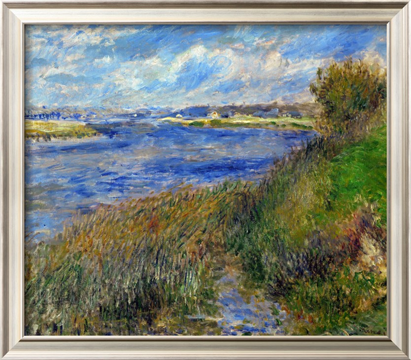 La Seine a Champrosay Banks of the Seine River at Champrosay 1876 - Pierre Auguste Renoir Painting